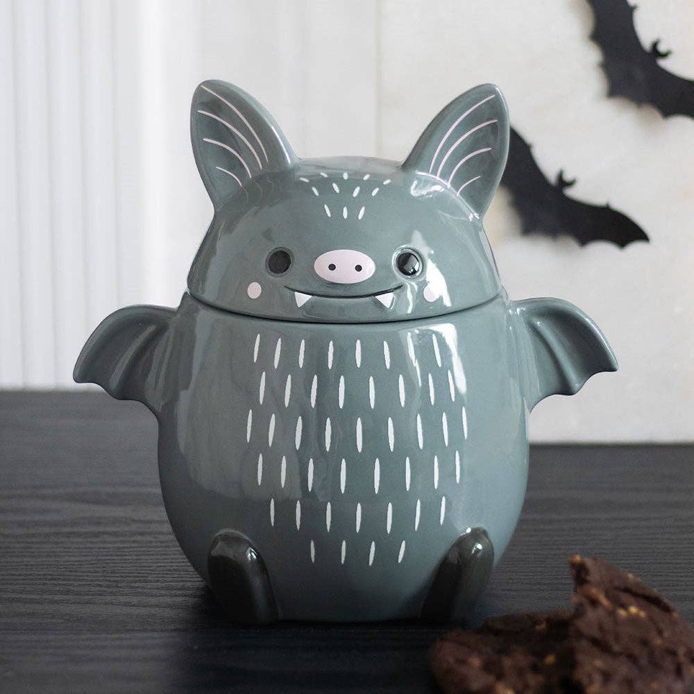 Cute Bat Halloween Cookie Jar Kitchenware - Gothic & Alternative Gift - Haunted