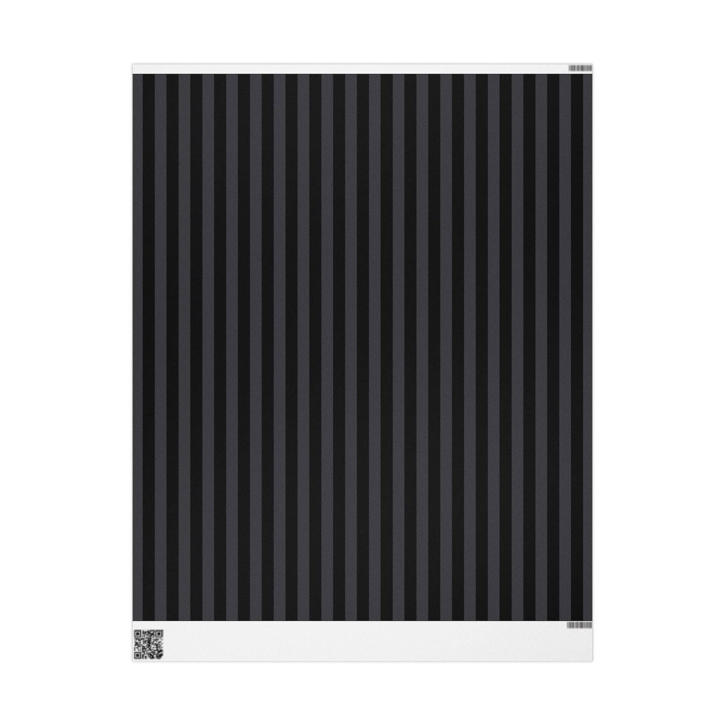 Nevermore Black and Grey Striped Spooky Gift Wrapping Paper Roll