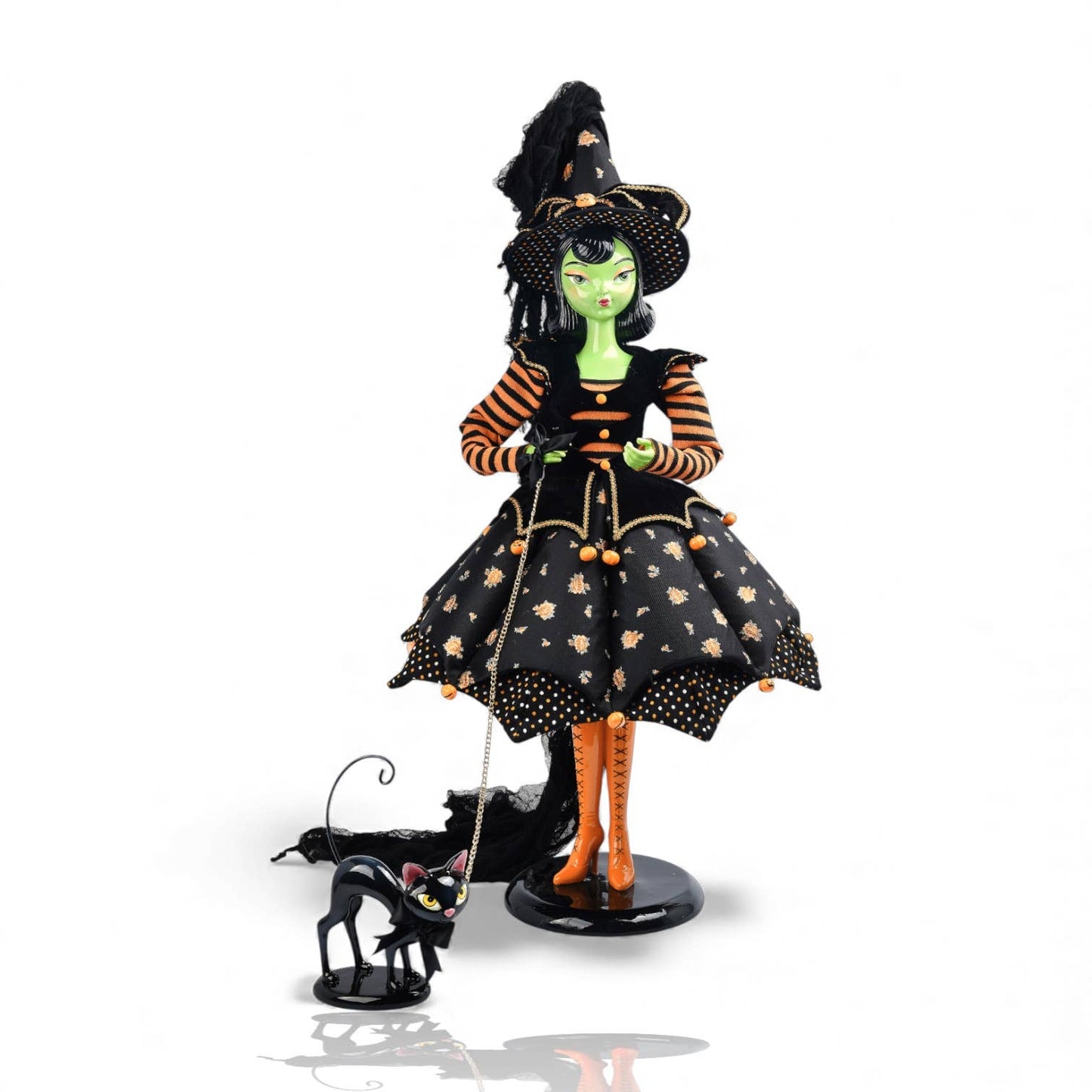 36in Witch with Cat Statue Vintage Tricks