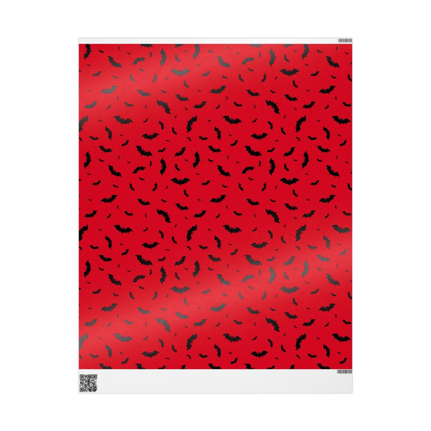 Red and Black Bats Spooky Gift Wrapping Paper Roll