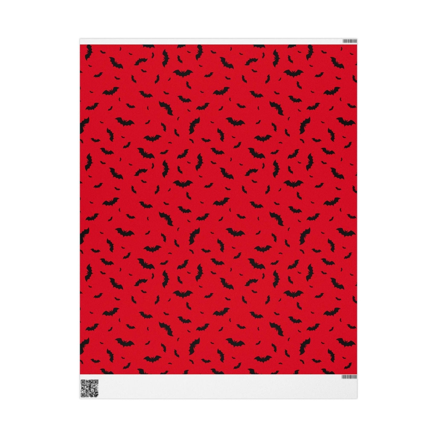 Red and Black Bats Spooky Gift Wrapping Paper Roll
