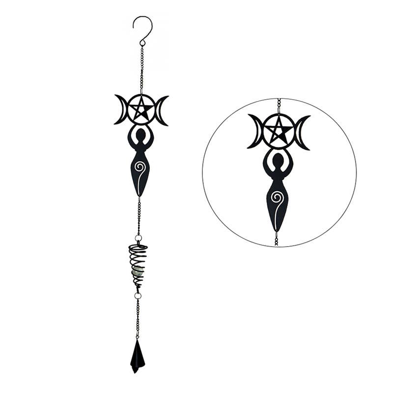 Danu Goddess Metal Hanging Outdoor Decoration Wind Chime Sun Catcher Witch Supplies - Gothic & Alternative Gift - Haunted