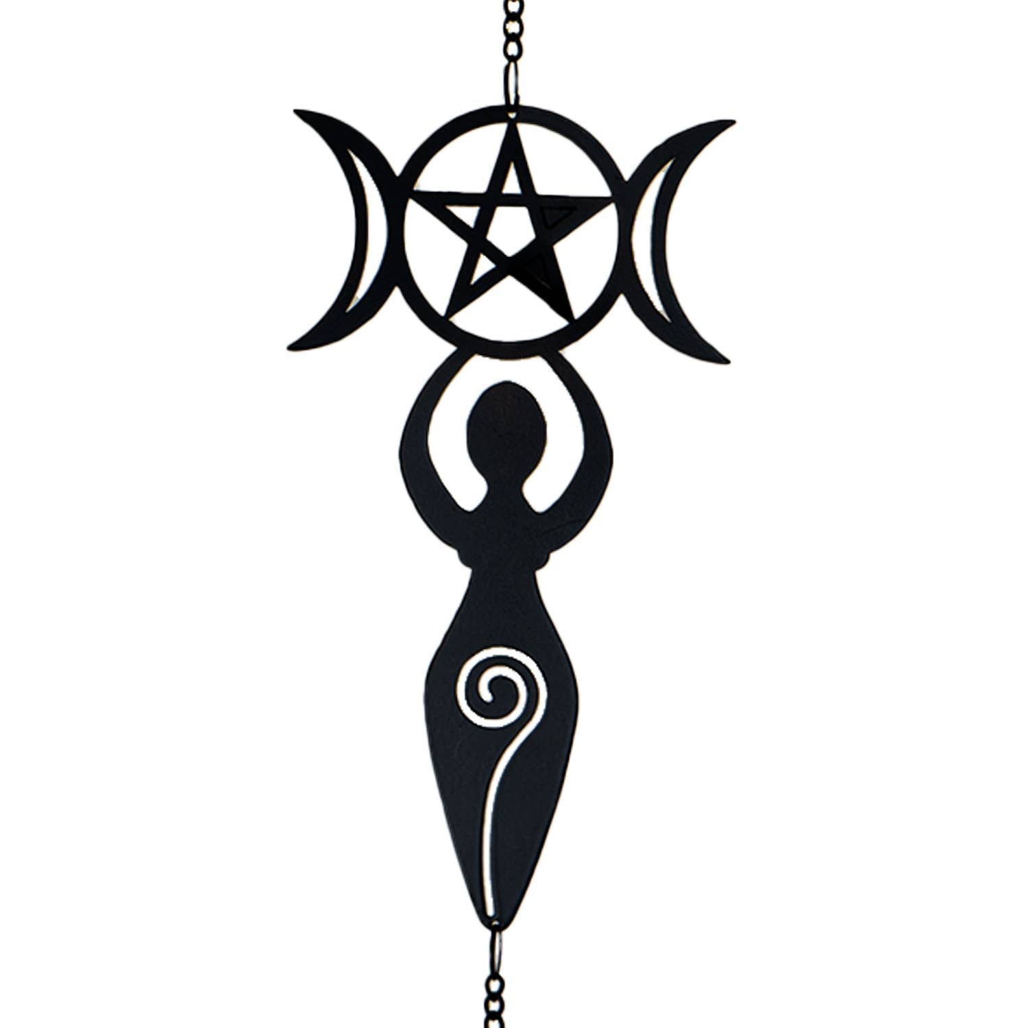 Danu Goddess Metal Hanging Outdoor Decoration Wind Chime Sun Catcher Witch Supplies - Gothic & Alternative Gift - Haunted