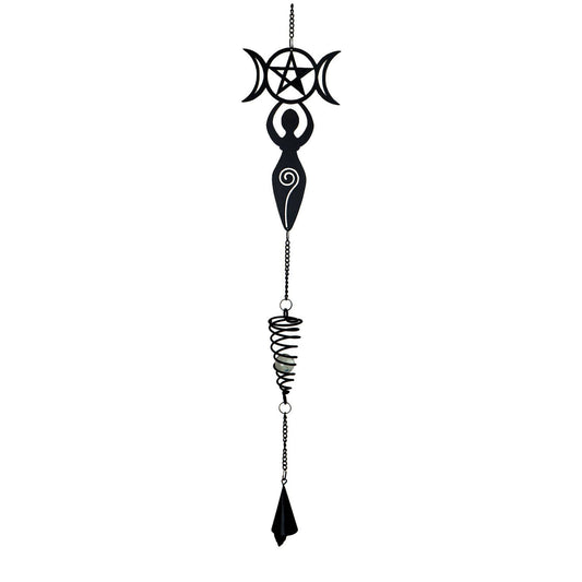 Danu Goddess Metal Hanging Outdoor Decoration Wind Chime Sun Catcher Witch Supplies - Gothic & Alternative Gift - Haunted