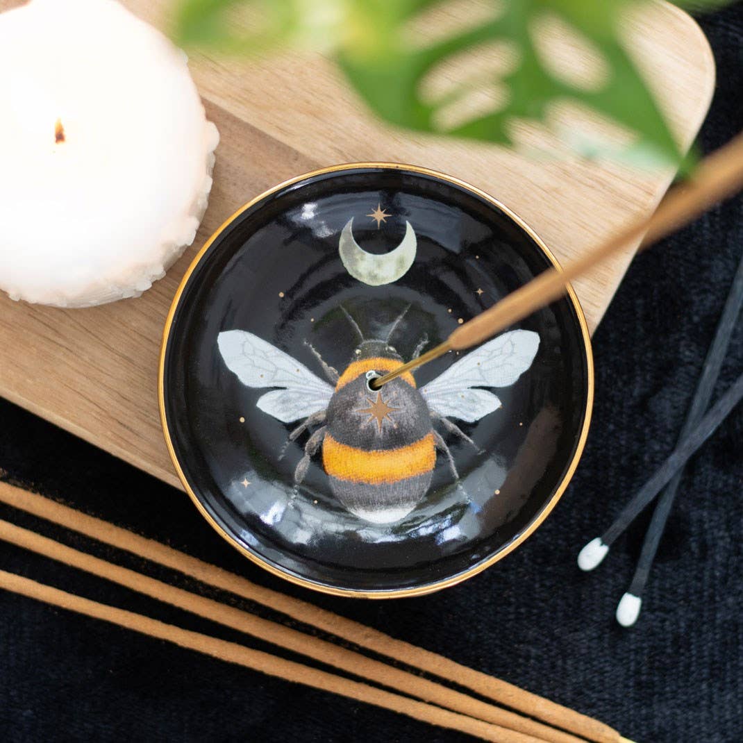 Dark Forest Bee Ceramic Incense Dish Incense Holders, - Gothic & Alternative Gift - Haunted