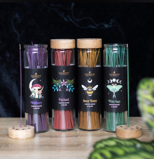 Dark Forest Incense Sticks with holder White Sage, Wild berry, Honey, Patchouli Incense and Incense Holders,Incense, - Gothic & Alternative Gift - Haunted