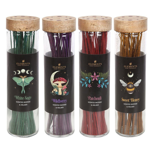 Dark Forest Incense Sticks with holder White Sage, Wild berry, Honey, Patchouli Incense and Incense Holders,Incense, - Gothic & Alternative Gift - Haunted
