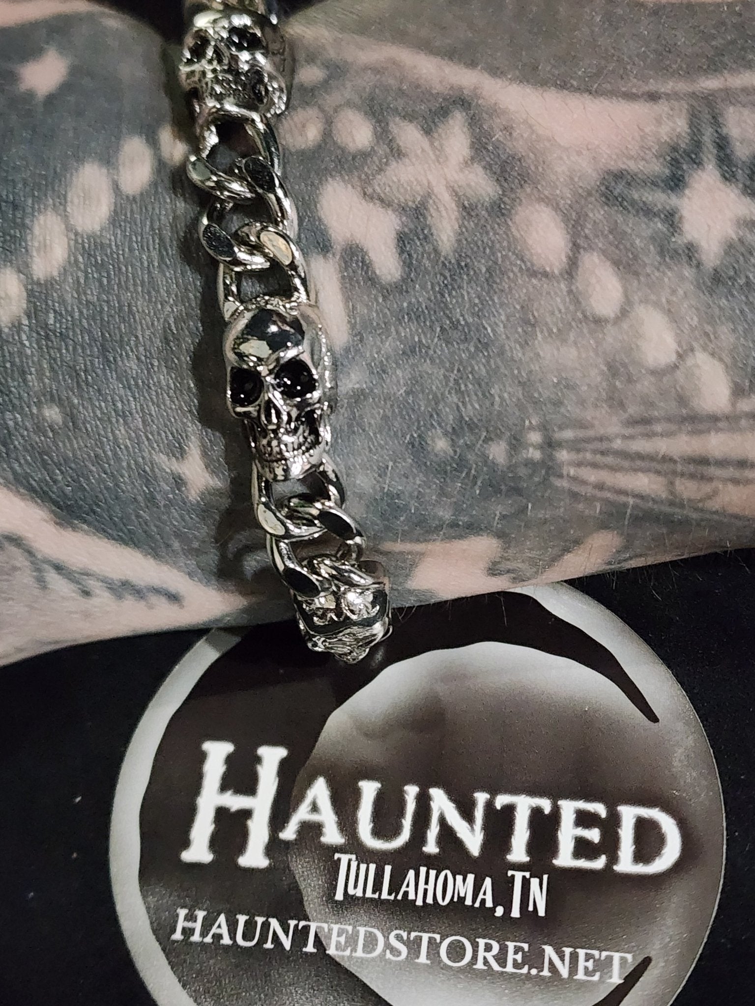Dark Gothic Skull Heavy Chain Bracelet Jewelry - Gothic & Alternative Gift - Haunted