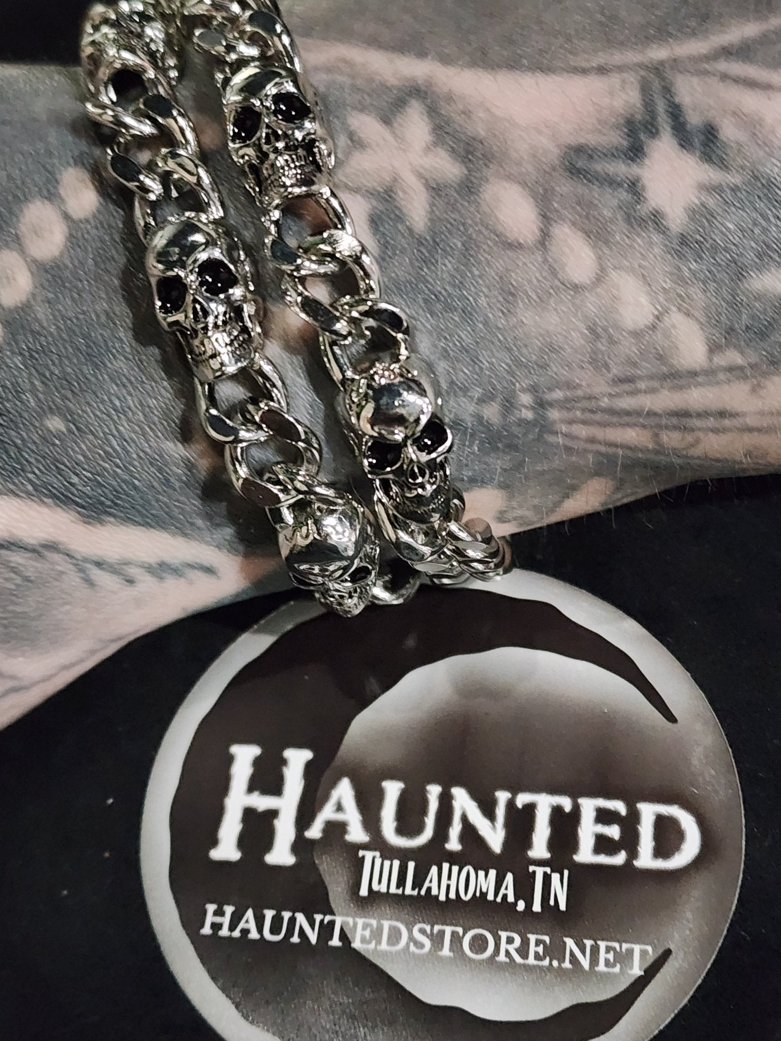 Dark Gothic Skull Heavy Chain Bracelet Jewelry - Gothic & Alternative Gift - Haunted