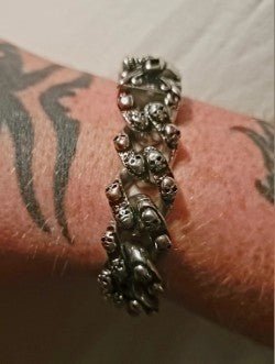 Dark Gothic Skull Heavy Stainless Steel Bracelet Jewelry - Gothic & Alternative Gift - Haunted