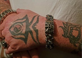 Dark Gothic Skull Heavy Stainless Steel Bracelet Jewelry - Gothic & Alternative Gift - Haunted
