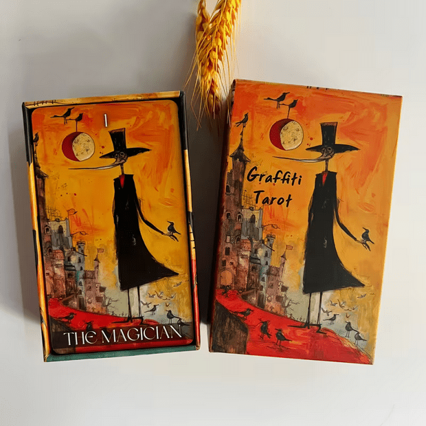 Dark Graffiti Deluxe Tarot Card Deck Witch Supplies - Gothic & Alternative Gift - Haunted