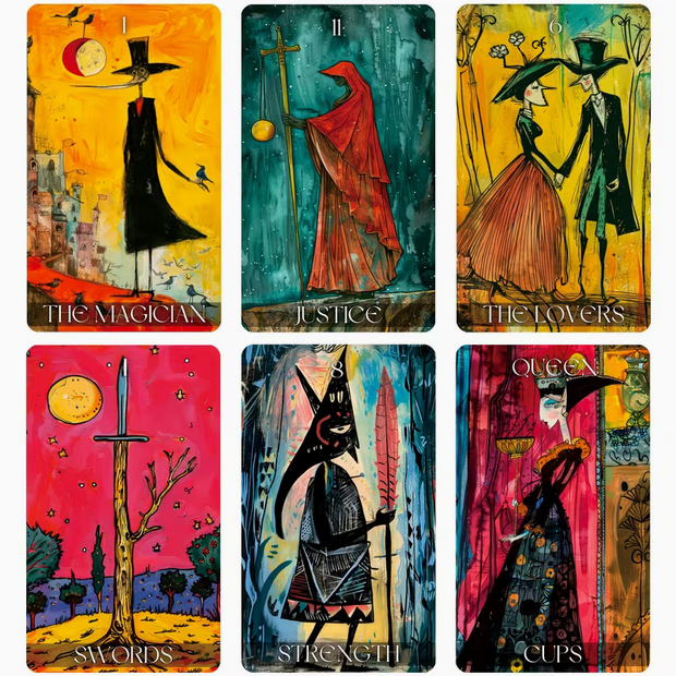 Dark Graffiti Deluxe Tarot Card Deck Witch Supplies - Gothic & Alternative Gift - Haunted