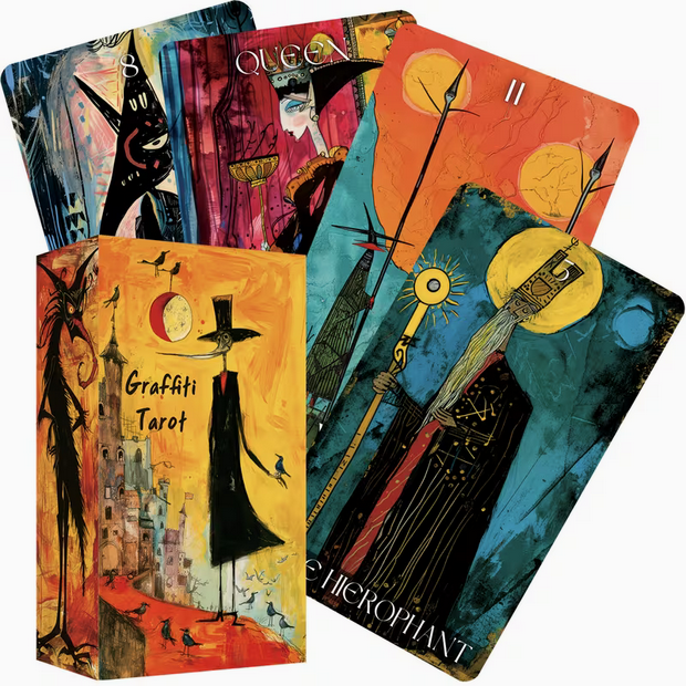 Dark Graffiti Deluxe Tarot Card Deck Witch Supplies - Gothic & Alternative Gift - Haunted
