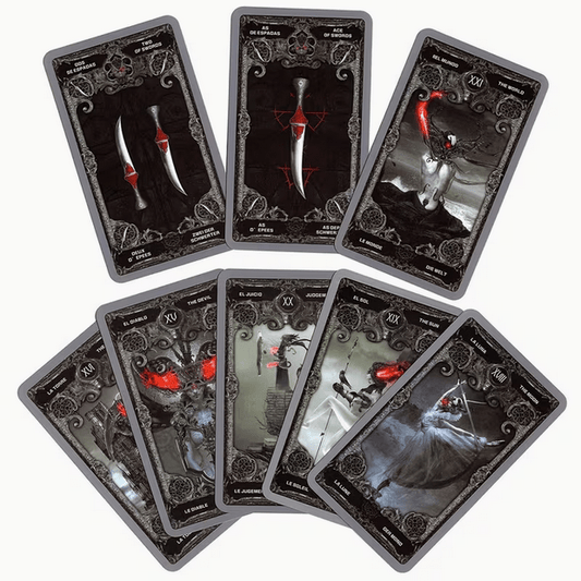 Dark Tarot Card Deck Deluxe Goth Vampire Large Witch Supplies - Gothic & Alternative Gift - Haunted