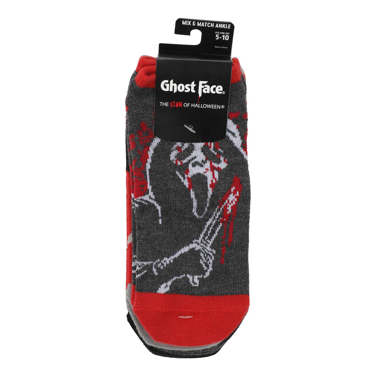Ghostface Women's Horror Character Ankle Socks, 5-Pair Set