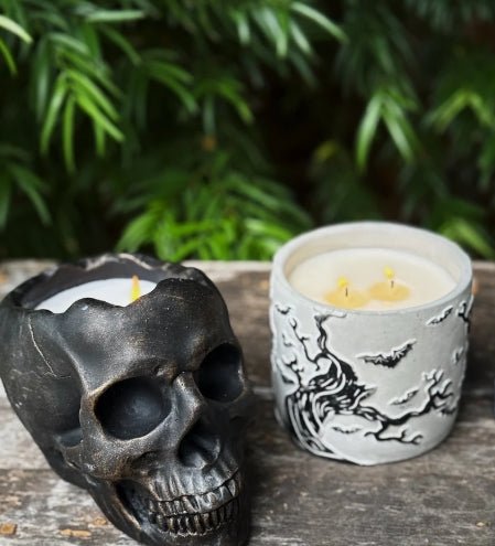 Dead Cedarwood Creepy Tombstone Bats Tree XLarge Candle Candles - Gothic & Alternative Gift - Haunted