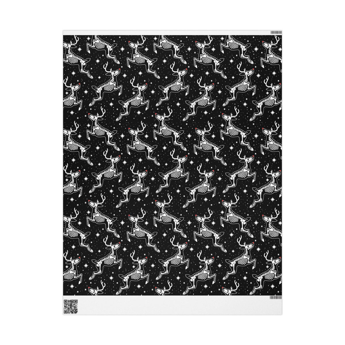 Dead Nose Skeleton Reindeer Gift Wrapping Paper Roll Wrapping Paper - Gothic & Alternative Gift - Haunted