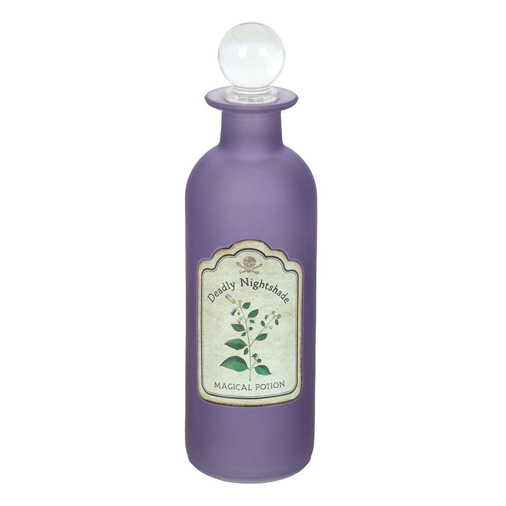 Deadly Nightshade Decorative Glass Potion Bottle Witch Mystical Home Décor - Gothic & Alternative Gift - Haunted