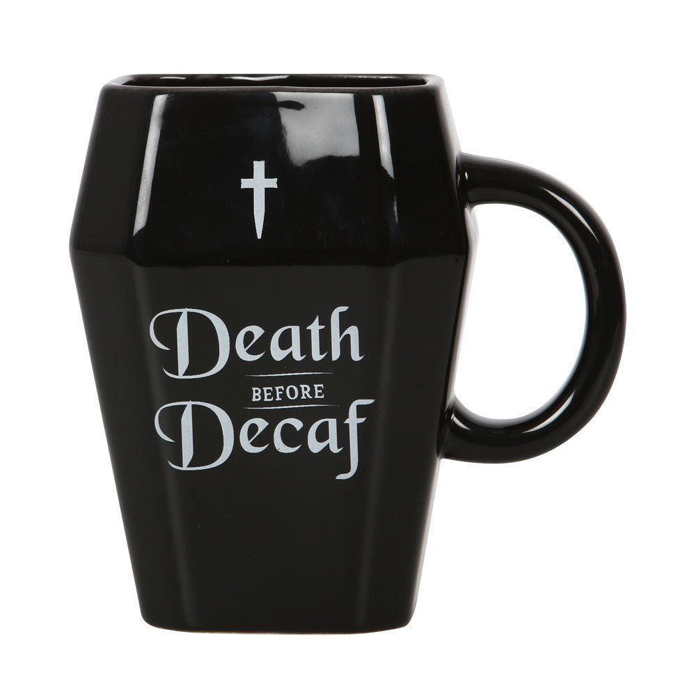 Death Before Decaf Coffin Mug Drinkware - Gothic & Alternative Gift - Haunted
