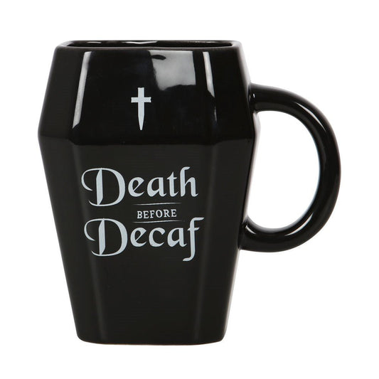 Death Before Decaf Coffin Mug Drinkware - Gothic & Alternative Gift - Haunted