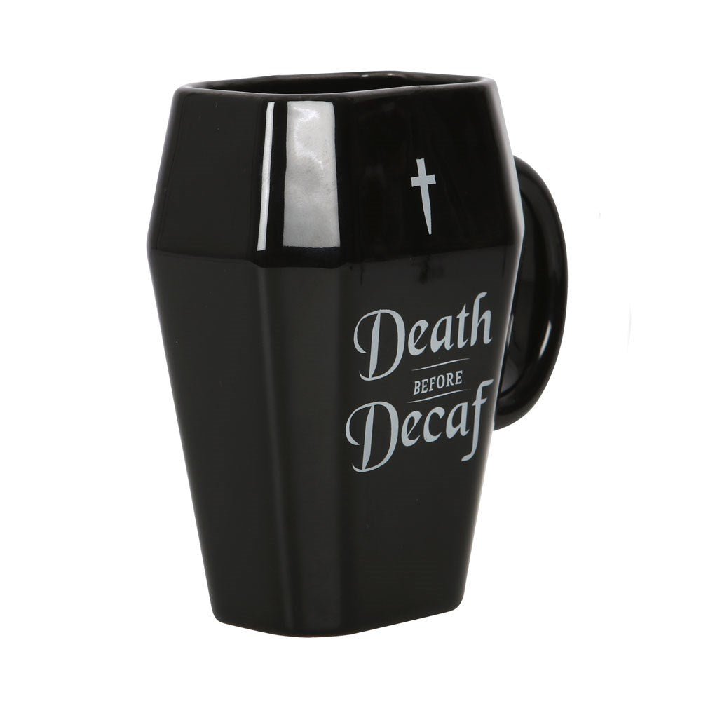 Death Before Decaf Coffin Mug Drinkware - Gothic & Alternative Gift - Haunted