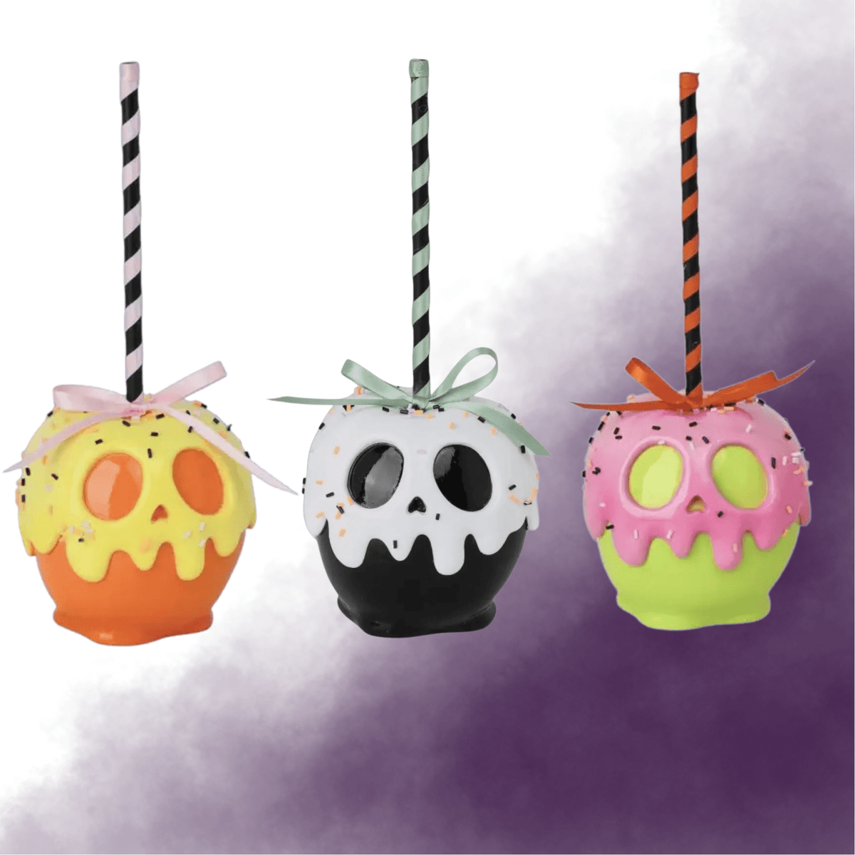December Diamonds 9-Inch Poison Candy Apples, Set of 3 Home Decor - Gothic & Alternative Gift - Haunted