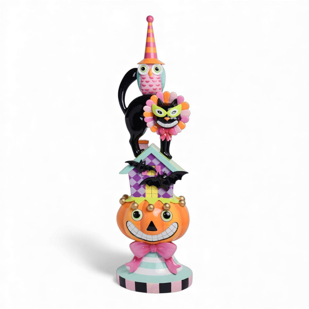 December Diamonds XL 36-Inch Stacked Halloween Characters Finial Home Decor - Gothic & Alternative Gift - Haunted