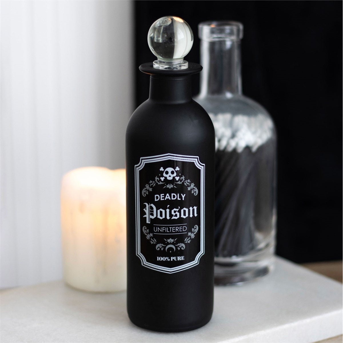 Decorative Glass Deadly Potion Bottle Decorative Accessories, - Gothic & Alternative Gift - Haunted