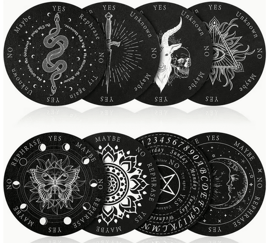 Double sided Circular Pendulum Board with gothic inspired designs Spiritual - Gothic & Alternative Gift - Haunted