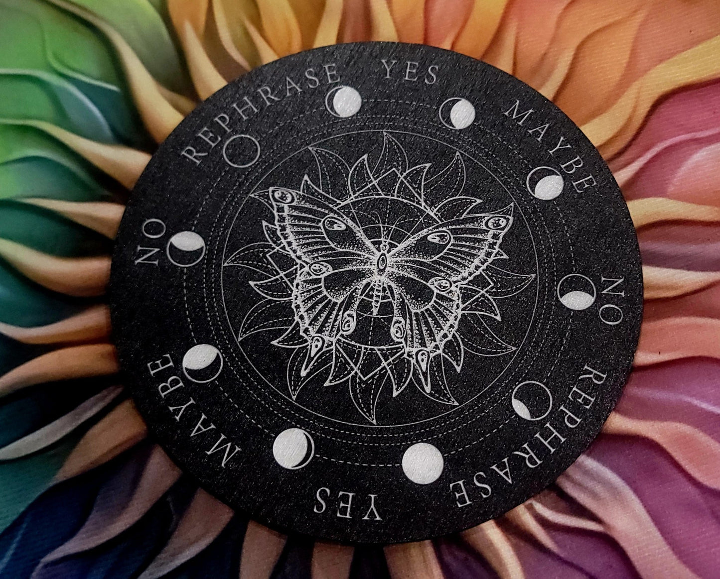 Double sided Circular Pendulum Board with gothic inspired designs Spiritual - Gothic & Alternative Gift - Haunted