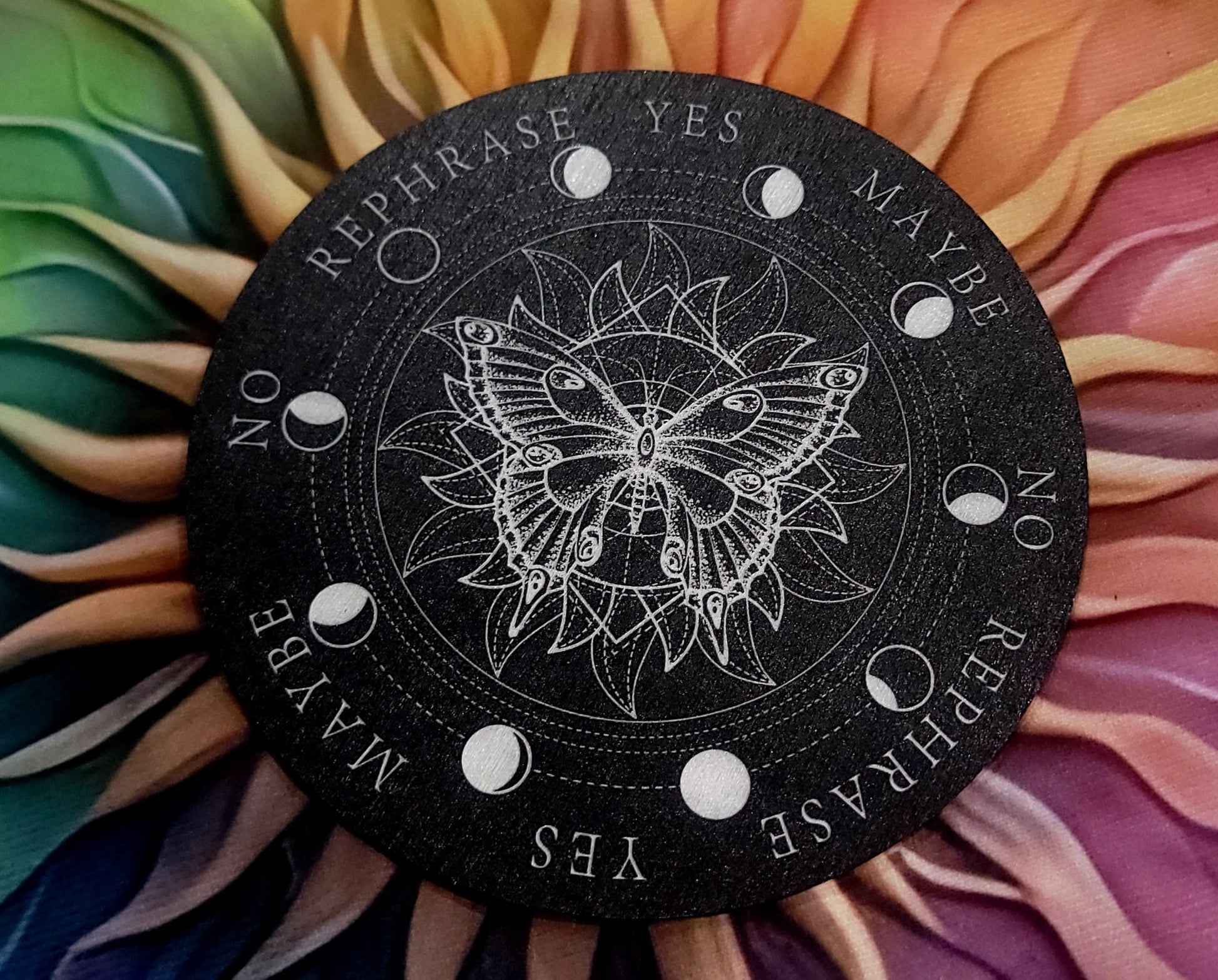 Double sided Circular Pendulum Board with gothic inspired designs Spiritual - Gothic & Alternative Gift - Haunted