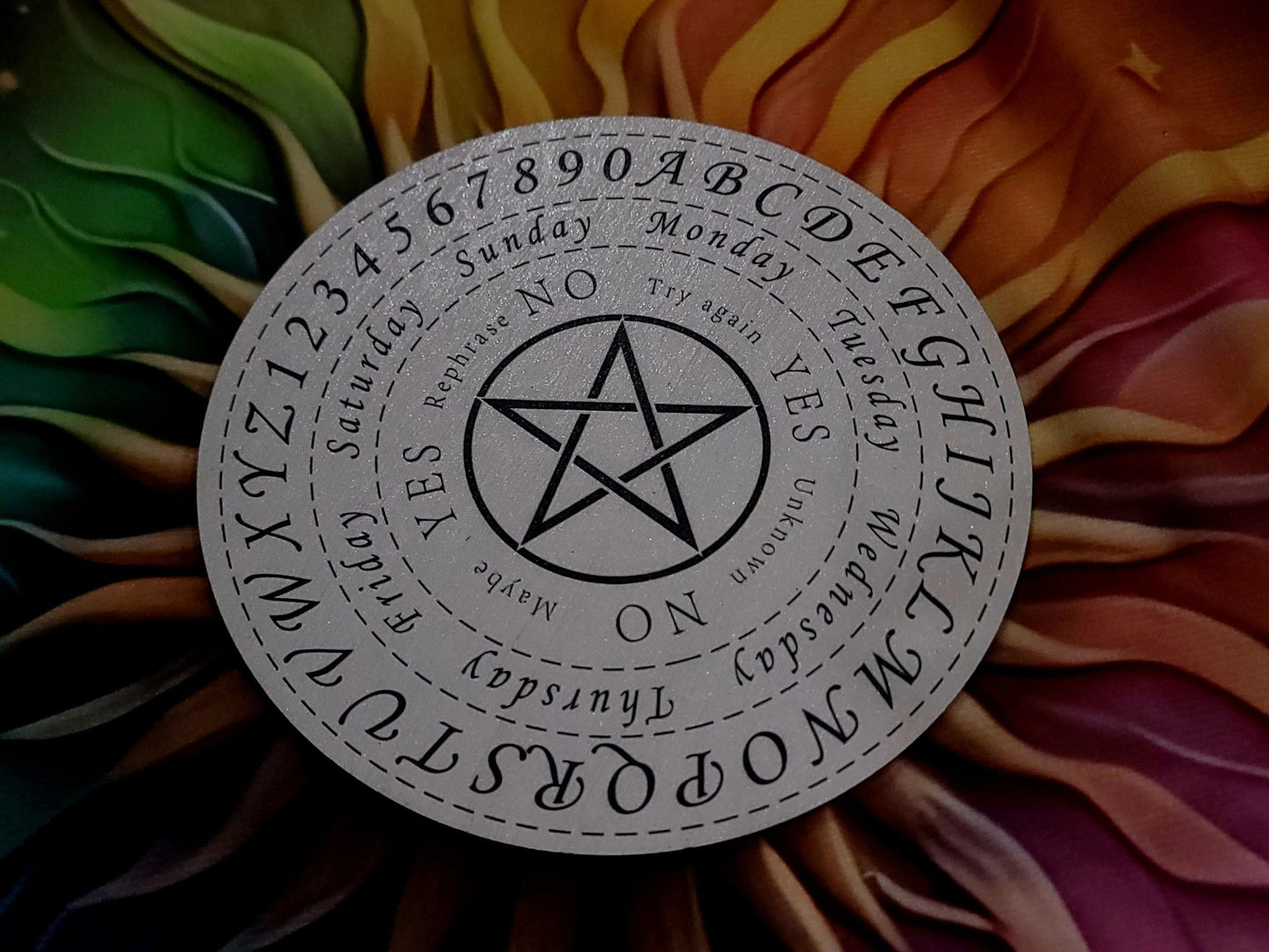 Double sided Circular Pendulum Board with gothic inspired designs Spiritual - Gothic & Alternative Gift - Haunted