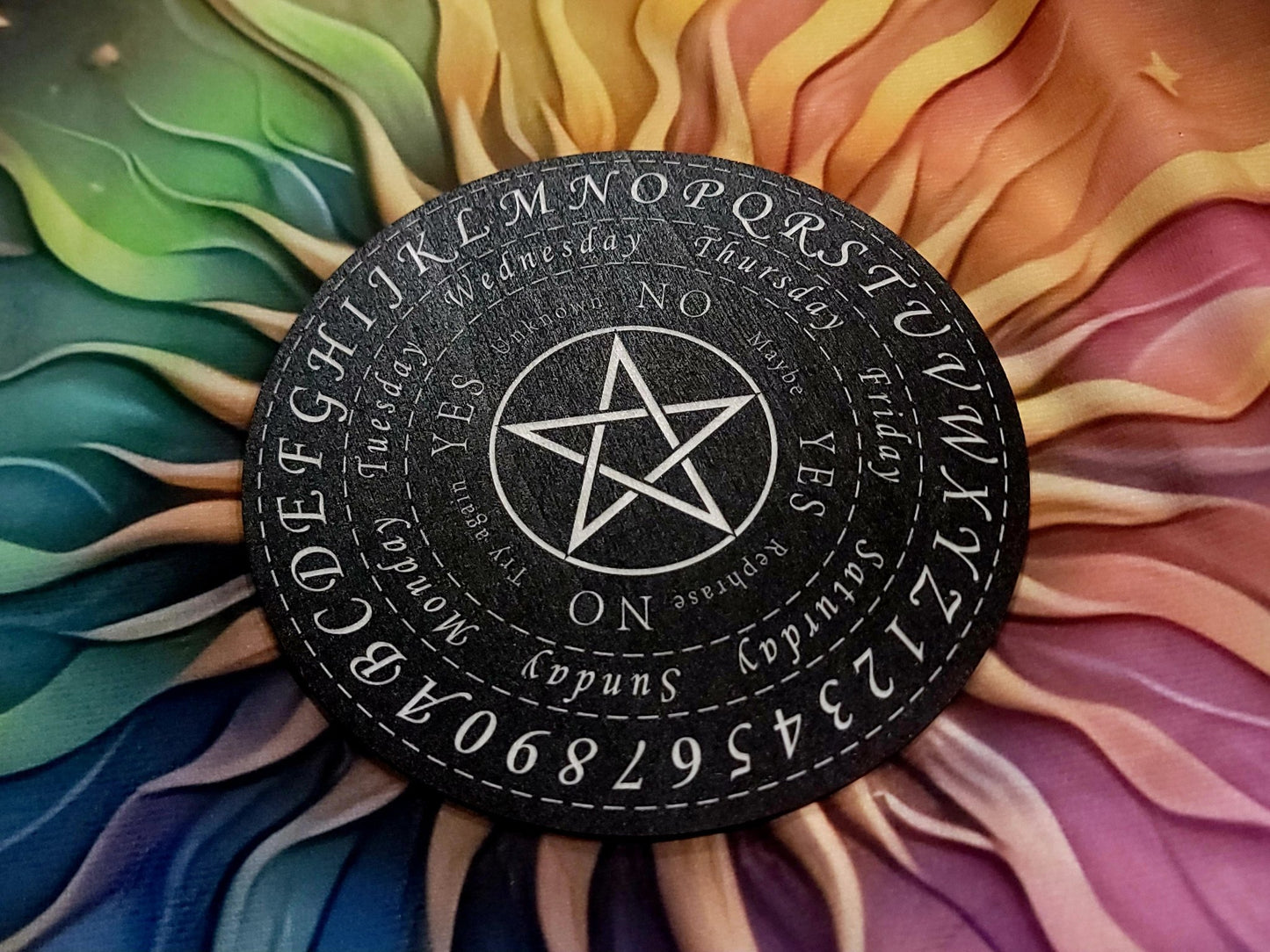 Double sided Circular Pendulum Board with gothic inspired designs Spiritual - Gothic & Alternative Gift - Haunted
