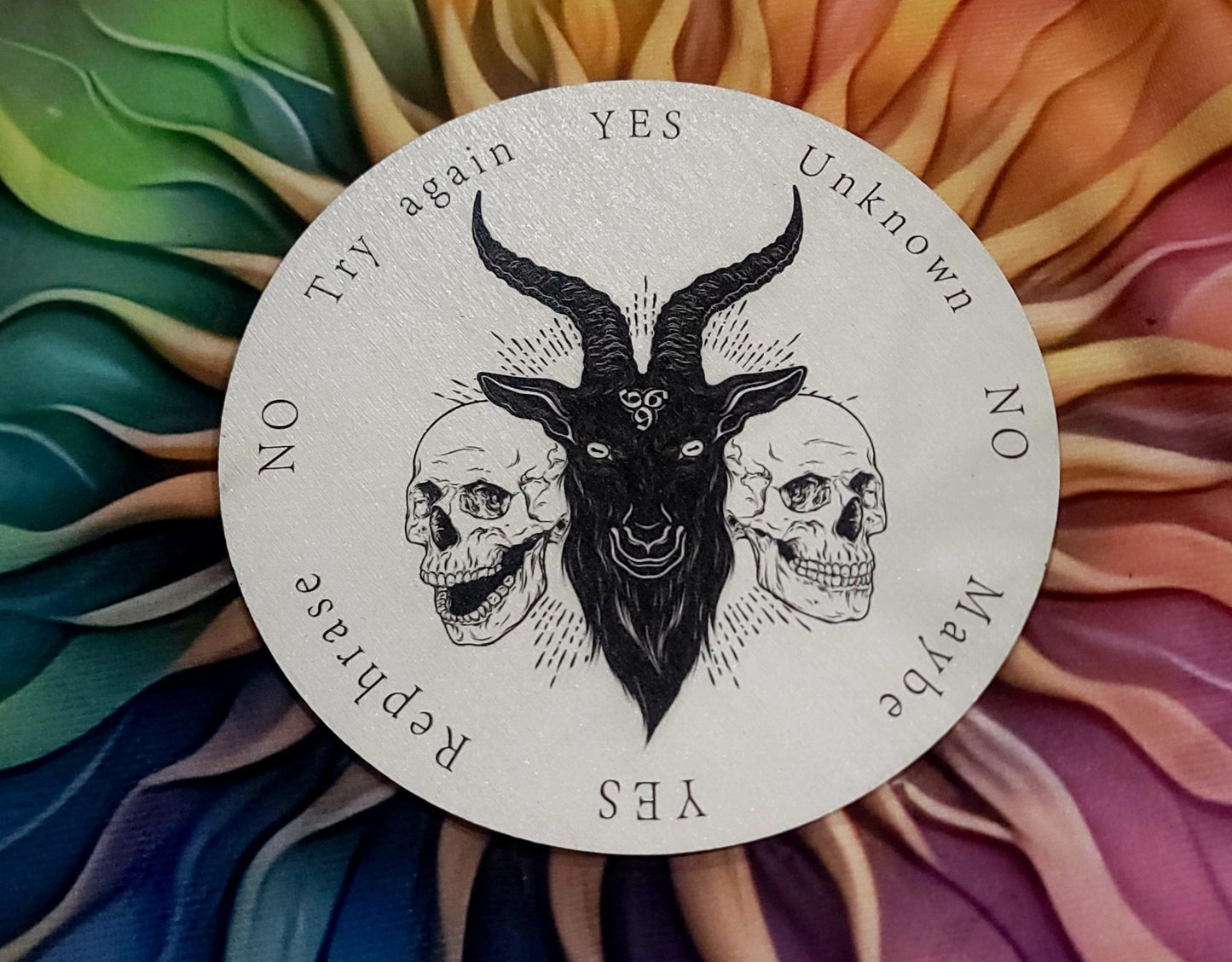 Double sided Circular Pendulum Board with gothic inspired designs Spiritual - Gothic & Alternative Gift - Haunted