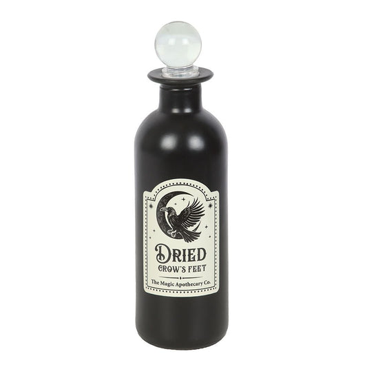 Dried Crow's Feet Decorative Glass Potion Bottle Home Decor - Gothic & Alternative Gift - Haunted