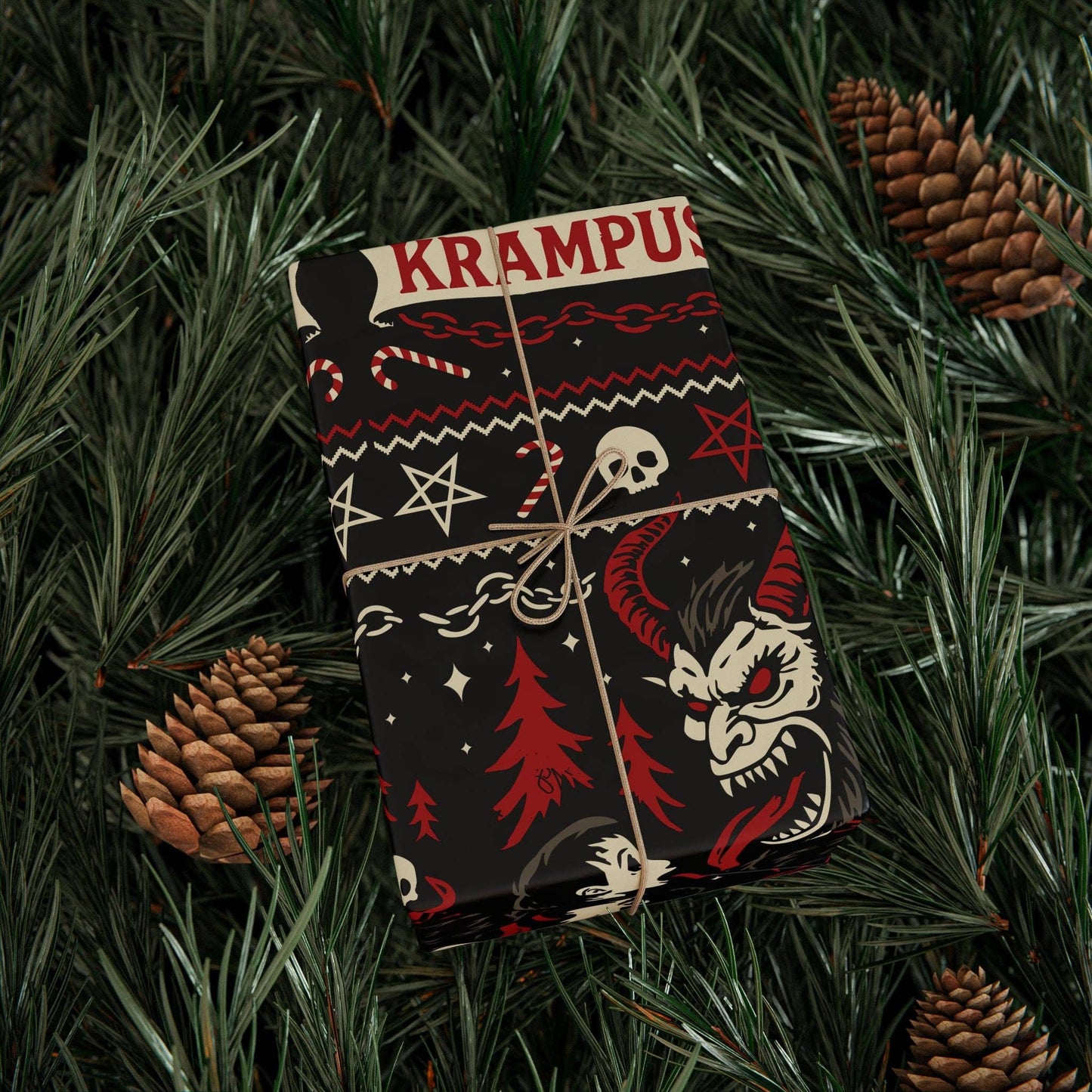 Christmas Horror Krampusnacht Gift Wrapping Paper Roll