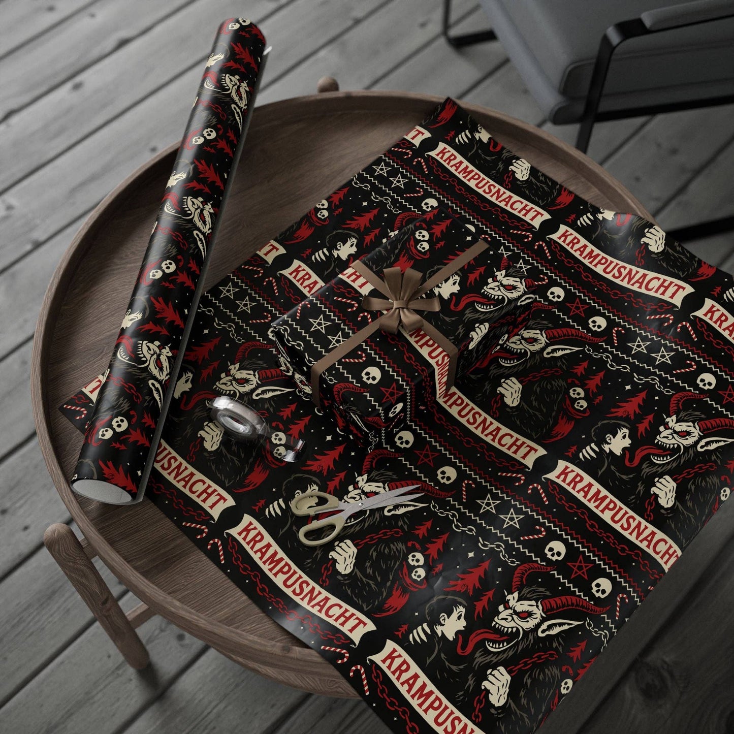 Christmas Horror Krampusnacht Gift Wrapping Paper Roll