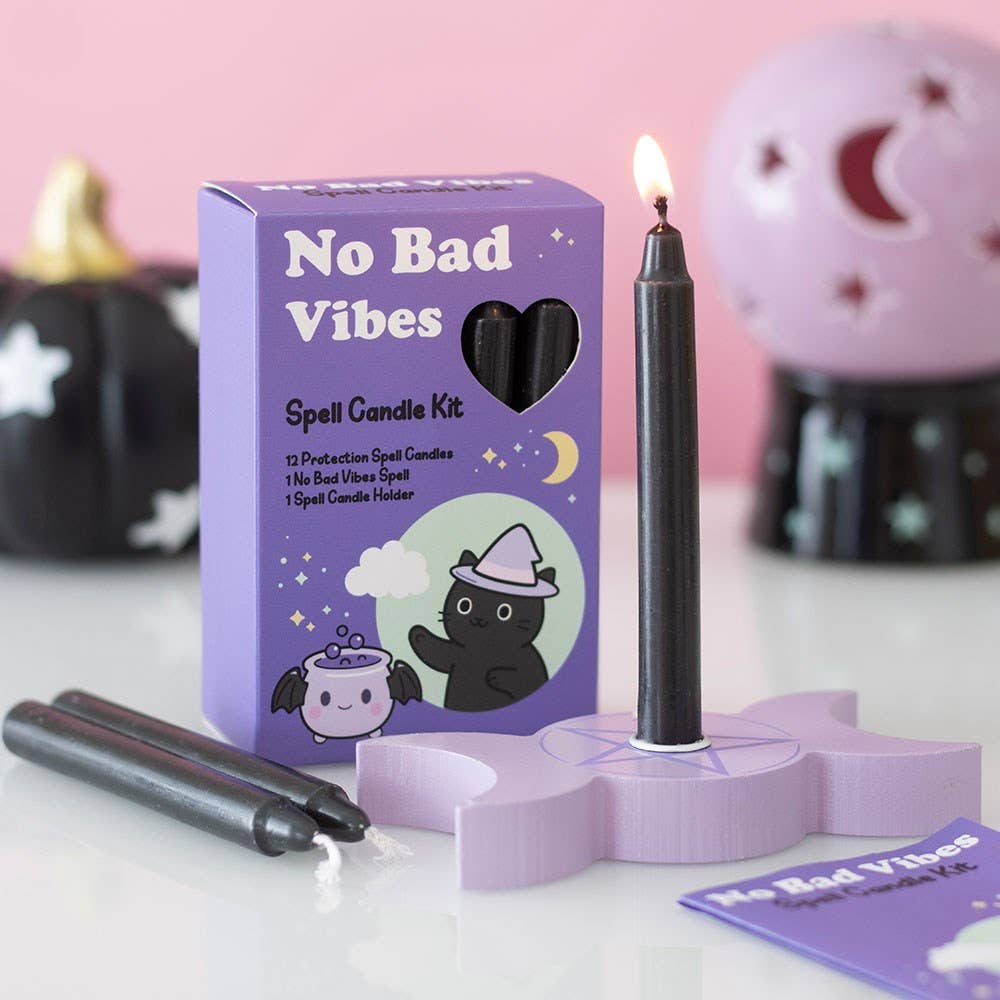 No Bad Vibes Gothic Halloween Spell Candle Kit