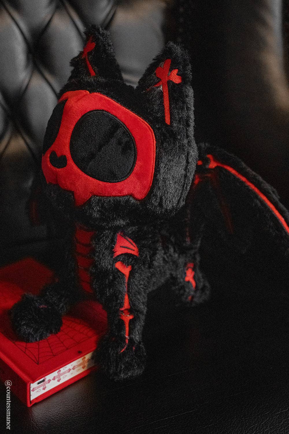 Skelekitty Vampire Limited Edition Plush Toy Red and Black Cat