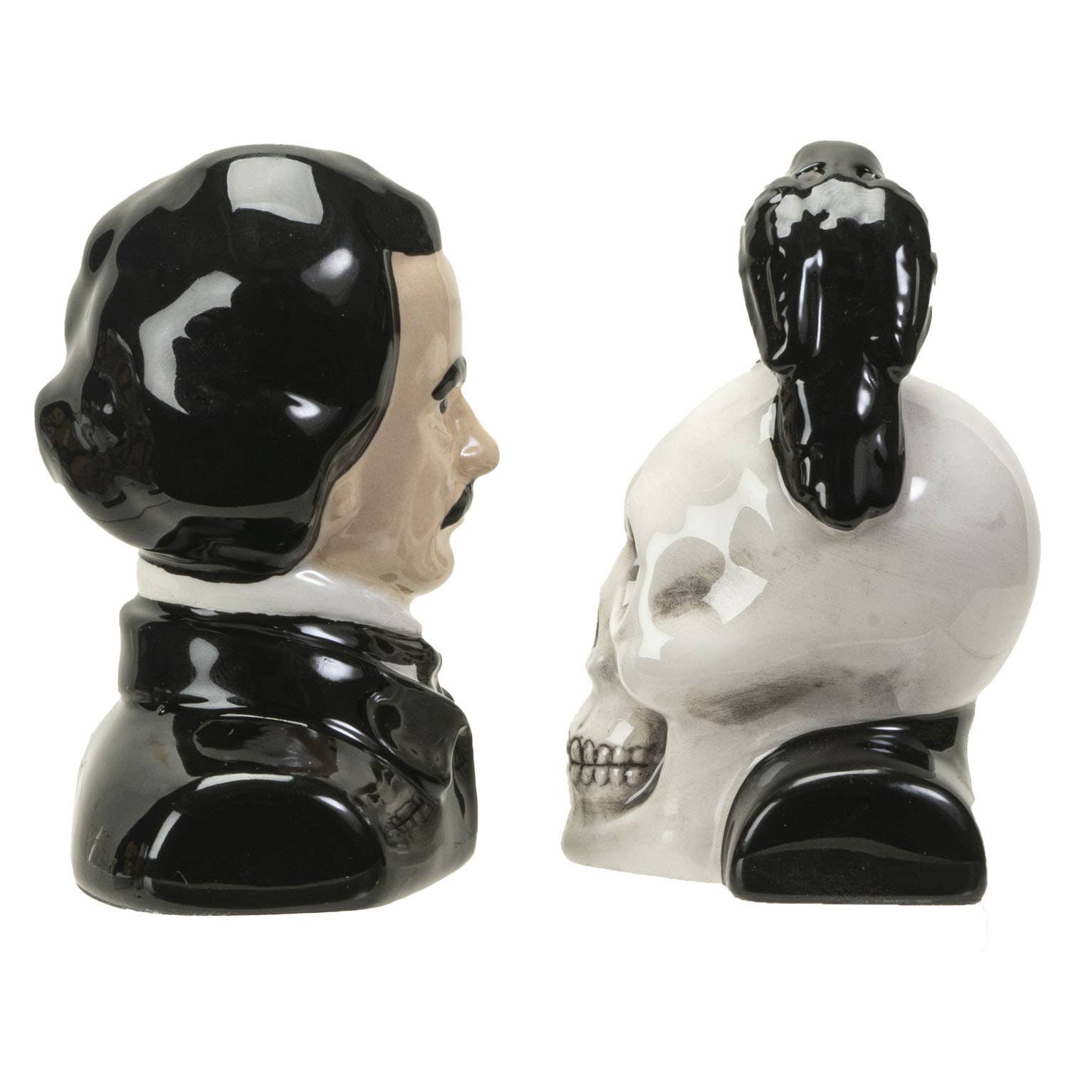 Edgar Allen Poe Ceramic Salt & Pepper Shaker Set Kitchenware - Gothic & Alternative Gift - Haunted
