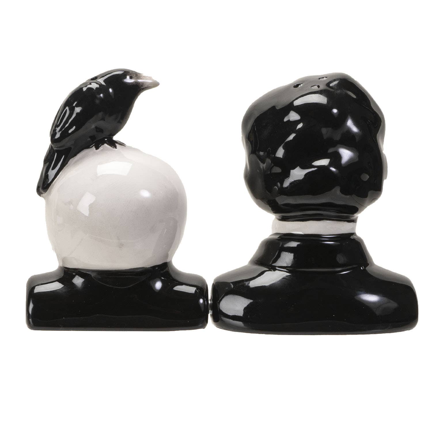 Edgar Allen Poe Ceramic Salt & Pepper Shaker Set Kitchenware - Gothic & Alternative Gift - Haunted