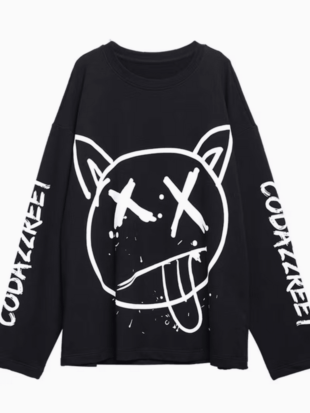 Edgy Cat Anime Super Soft Sweater Clothing - Gothic & Alternative Gift - Haunted