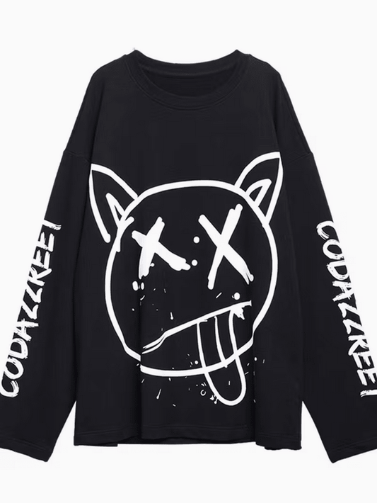 Edgy Cat Anime Super Soft Sweater Clothing - Gothic & Alternative Gift - Haunted