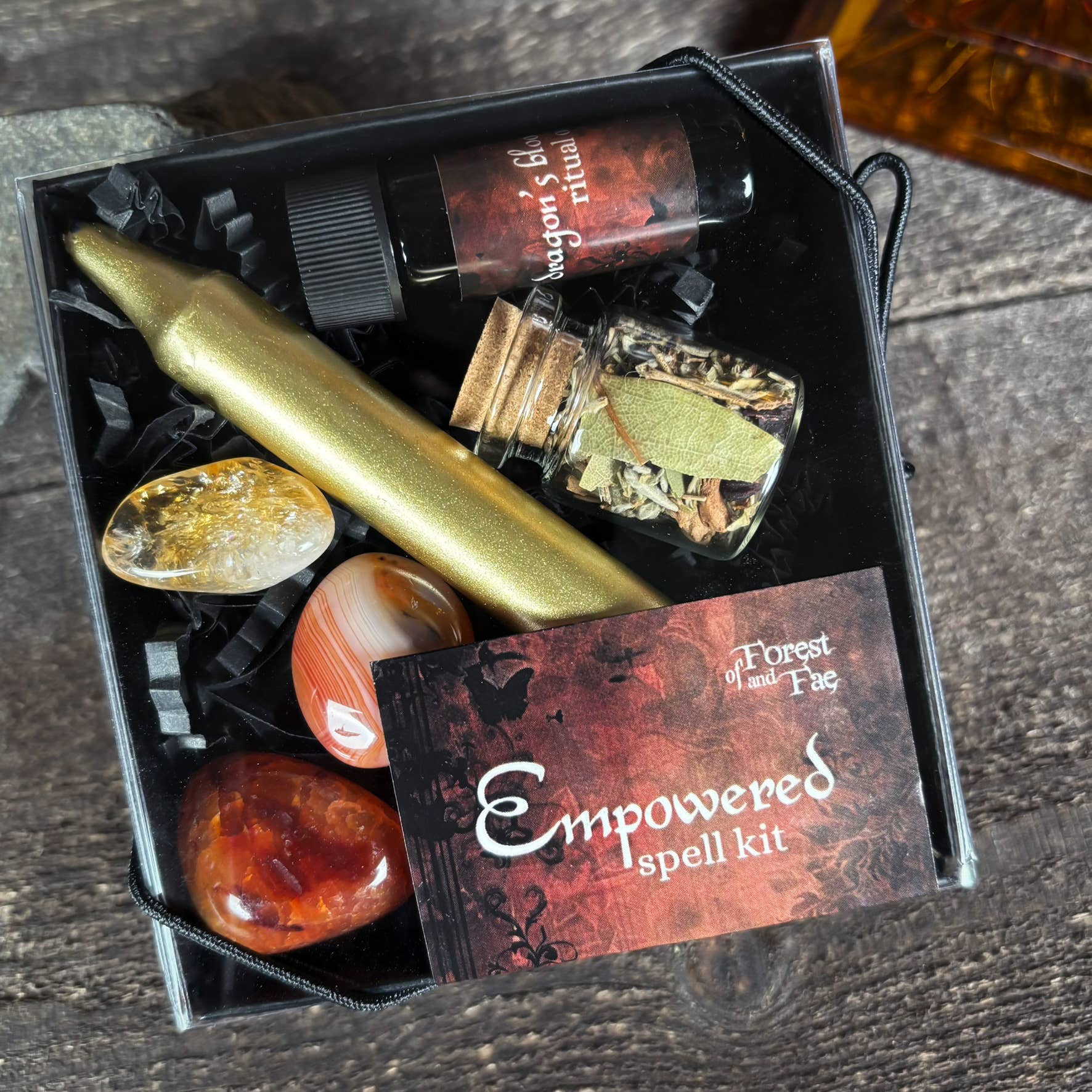 Empowered Spell Kit • Witchcraft Courage & Strength Crystals - Gothic & Alternative Gift - Haunted