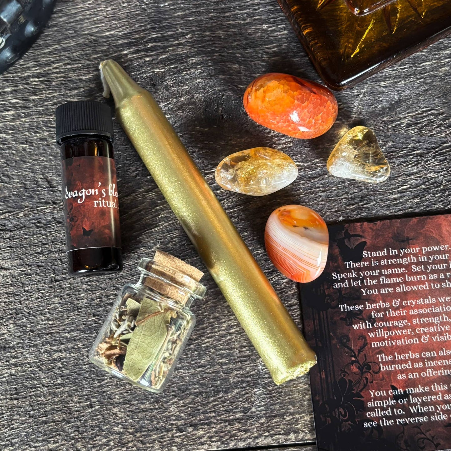 Empowered Spell Kit • Witchcraft Courage & Strength Crystals - Gothic & Alternative Gift - Haunted