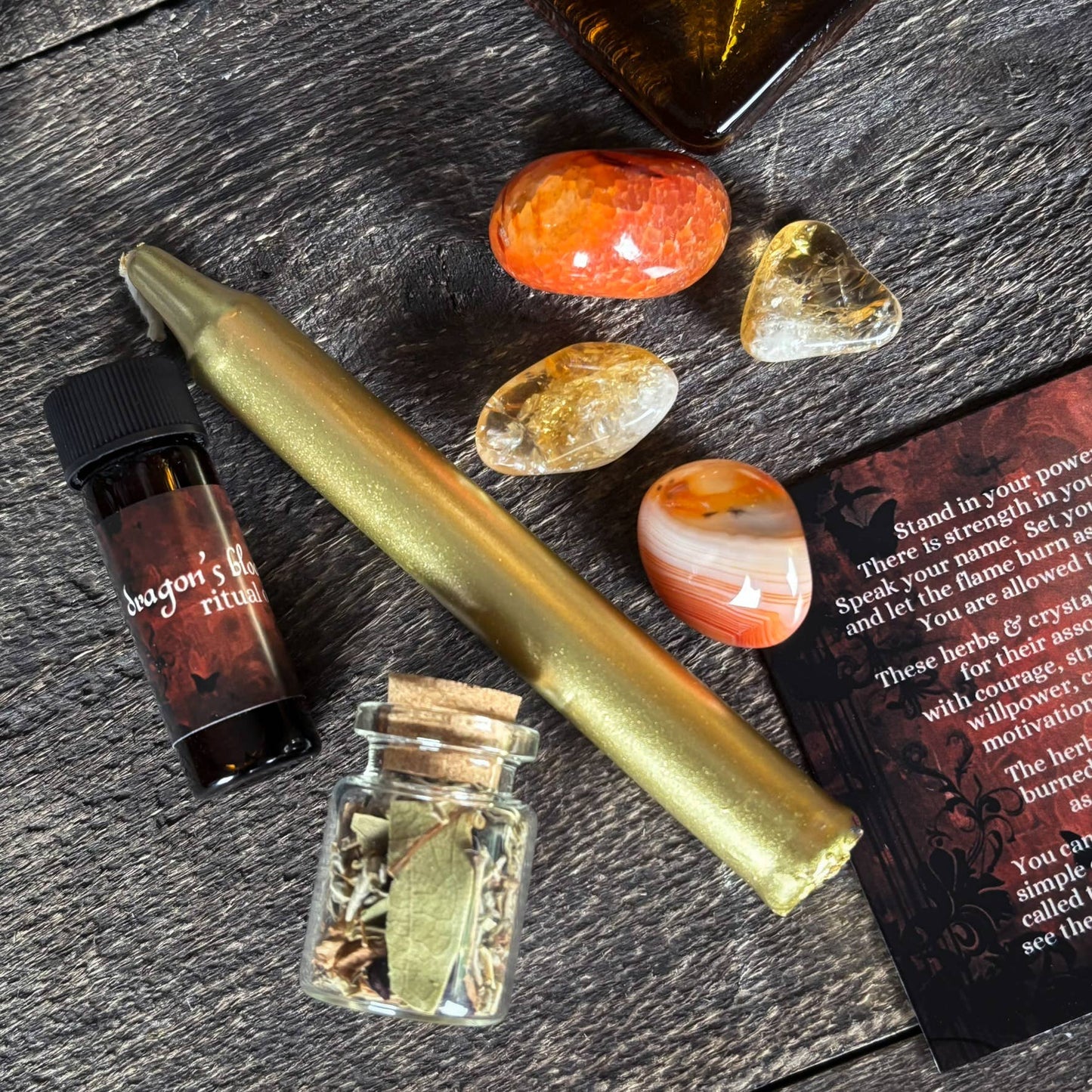 Empowered Spell Kit • Witchcraft Courage & Strength Crystals - Gothic & Alternative Gift - Haunted