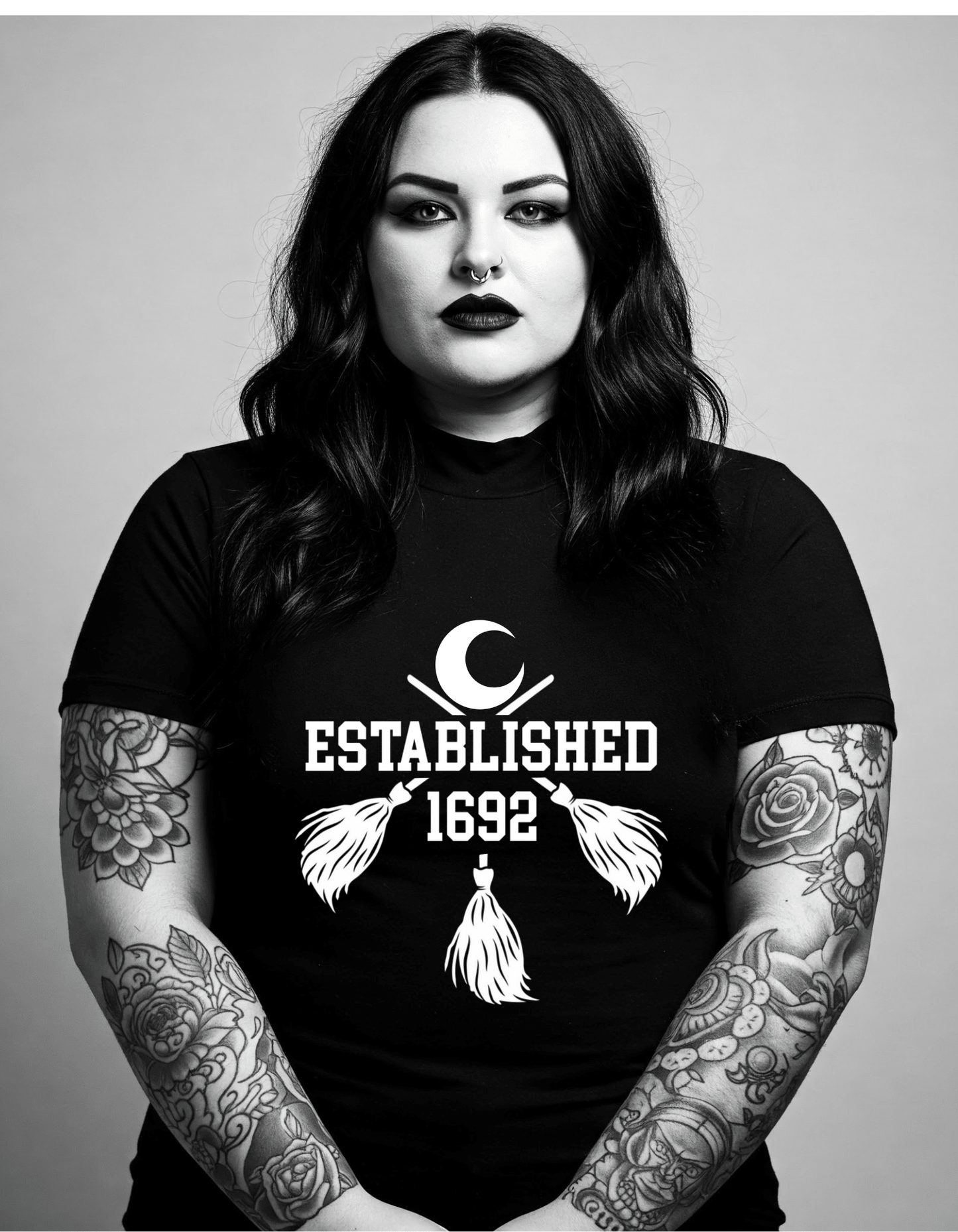 Established 1692 Witch T Shirt Black - Gothic & Alternative Gift - Haunted