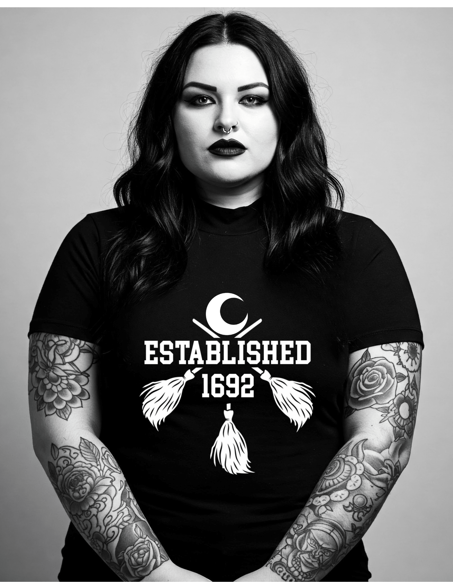 Established 1692 Witch T Shirt Black - Gothic & Alternative Gift - Haunted