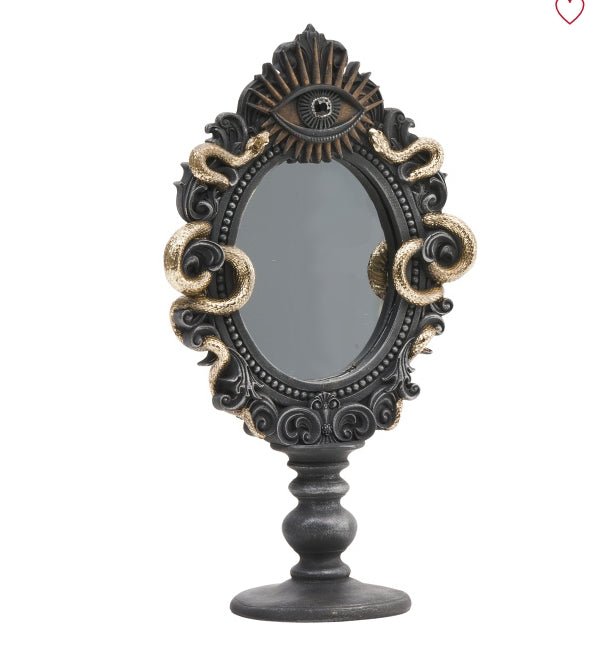 Evil Eye and Snake Mirror Stand Home Decor - Gothic & Alternative Gift - Haunted
